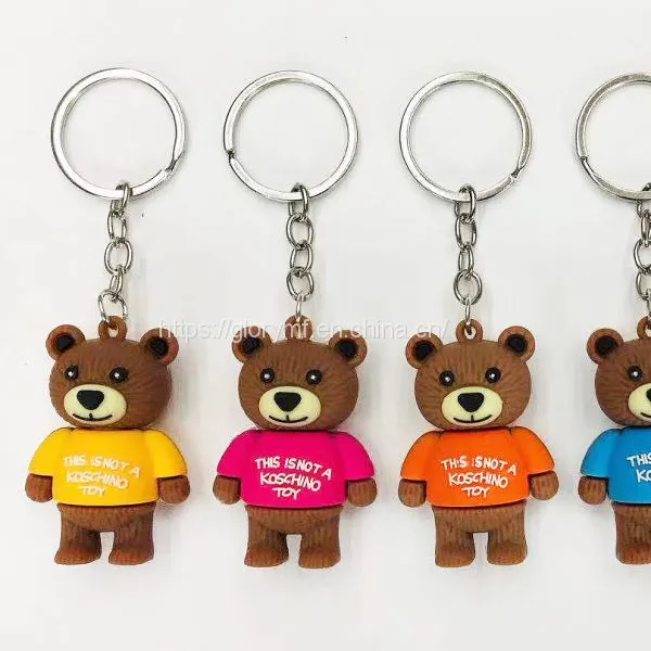 Plastc Animal Key Chain /3cm Colorful Plastic Key Ring Gift photo-5