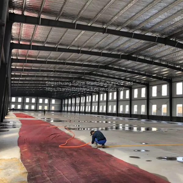 sanhe steel structure prefab production hall / prefabricated shed frames