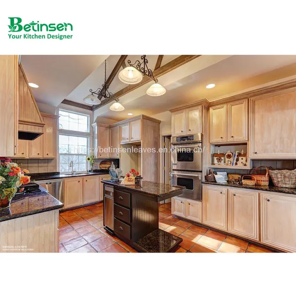 KT-001 Cabinet Kitchen Solid Wood Factory Made in China