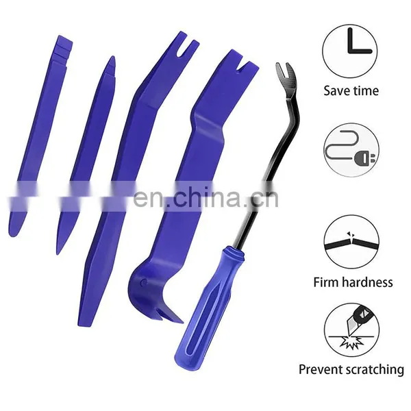 5Pcs Auto Door Clip Panel Trim Removal Tool Kits for Car Dash Radio Audio Installer Pry Tool Set photo-5