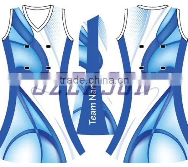 High Quality New Design Pattern Athletic Netball Singlet Netball Jersey Bodysuit photo-2