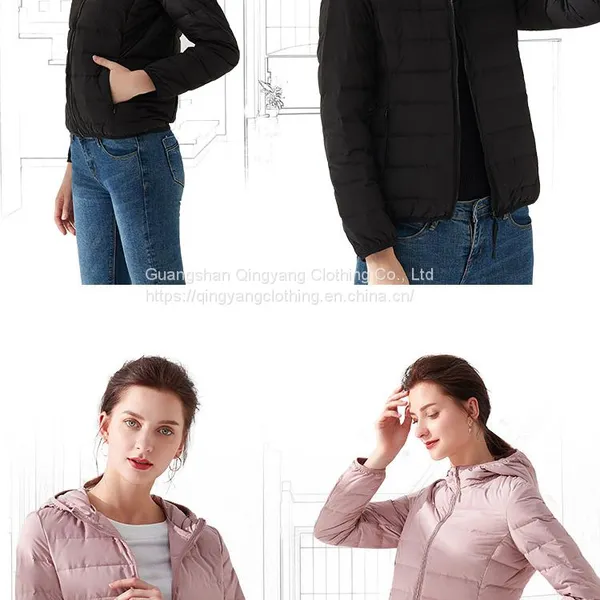 Chinese Factory Wholesale Winter Outdoor Coat Custom Logo Long Sleeves Hooded Down Filled Puffer Women's Jackets photo-3
