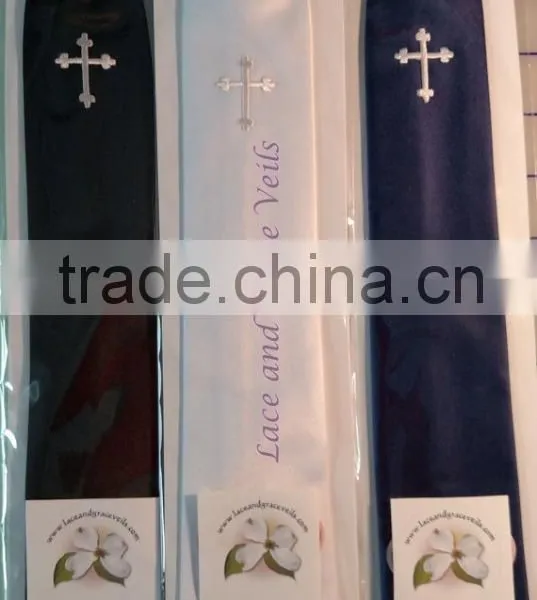 Boys First Communion Tie With Embroidered Cross photo-4