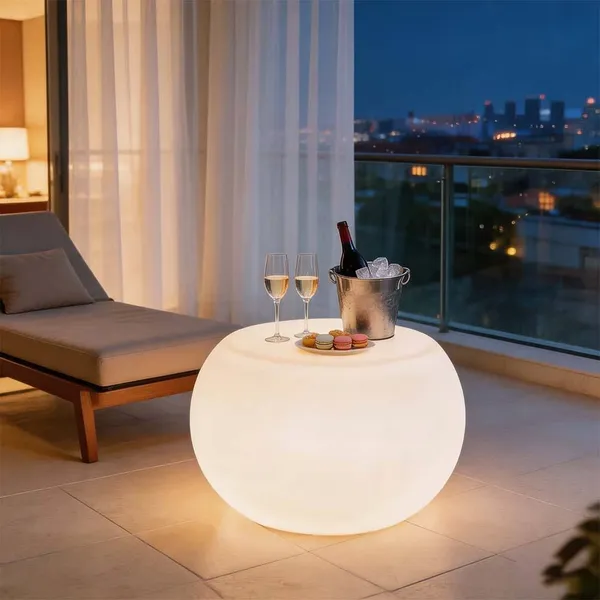 Direct Factory Supply Modern Design PE Plastic Glowing Coffee Tables for Outdoor Terraces Hotels Parks Living Rooms-Outdoor