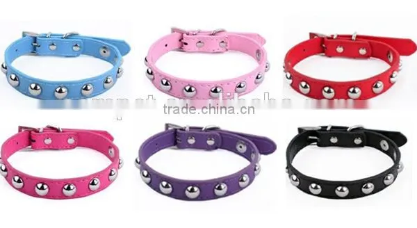 Manufacturer Wholesale pu Imitation Leather Mushroom Rivet Pet Dog Collar photo-2