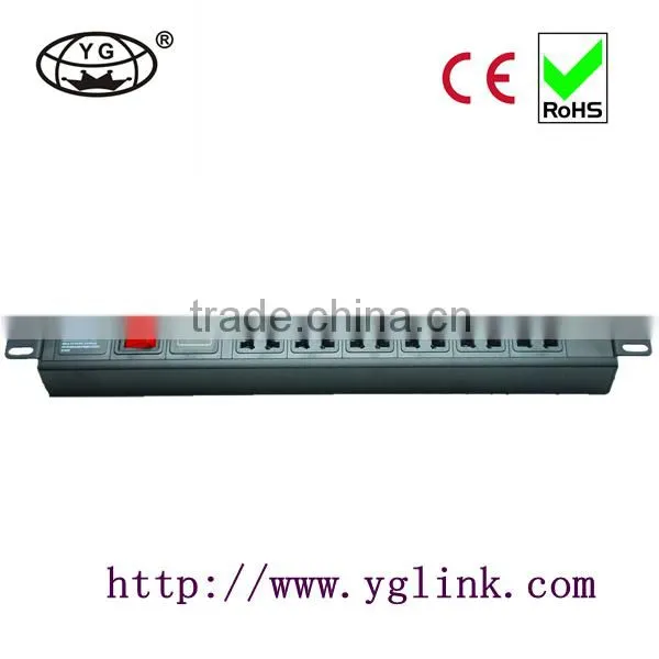10A 19"1.5U 6ways Universal Type PDU/network Cabinet PDU With Lightning Protection