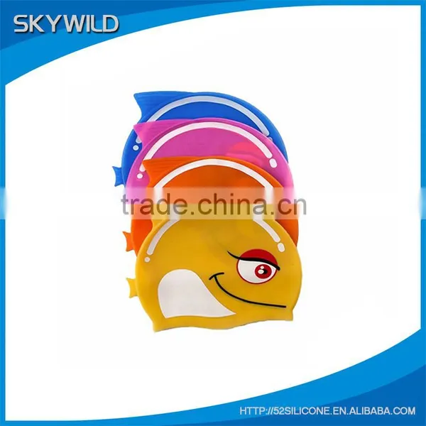 China Wholesale Silicone Swim Cap For Kid, Customize Printing Silicone Swimming Cap photo-5