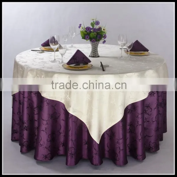 Wholesale Beauty Feather Design Wedding Party Table Cloth for Hotel Use
