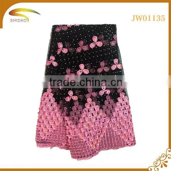 Wholesale Multi Colors Latest African Italian Decorative Embroidery 3D Patterned Silk Fabric Market in Swiss photo-3