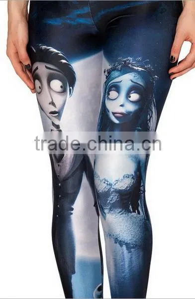 East Knitting New Space the Corpse Bride Printed Fitness Leggings Punk Rock Pants photo-3