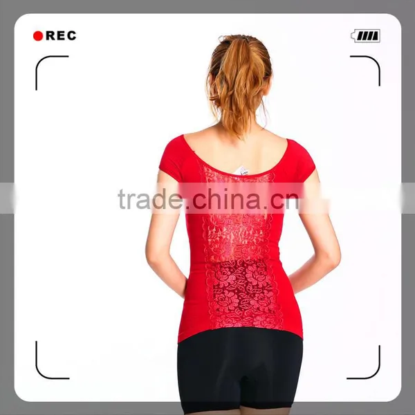 Seamless Custom Short Sleeve T-shirts With Lace on Back