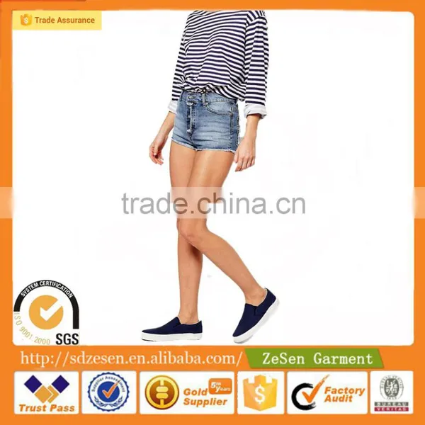 High-Rise Slim Fit Hot Pants Cut-Off Short Denim Shorts With Back Pocket Detail For Women photo-3
