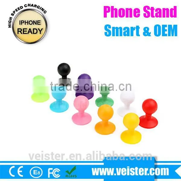 Universal Super Cute Mini Shaped Silicone Rubber Cuction Cup Smart Phone Cellphone Stand Holder Mount for Apple IPhone 6 photo-3