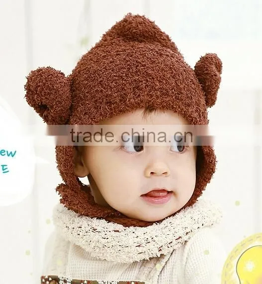Bear Plush Children's Hat ,Head Warmer,Bear Hat,Ball Set, Hat Ear Pattern ,Pattern photo-4