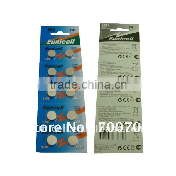 AG13 1.5V Alkaline Button Cell Battery Lr44 Button Cell Eunicell photo-3