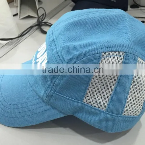 100% Cotton Emboridered Logo Multi Panel Women Sports Cap Summer Cap Golf Cap Baseball Cap and Hat With Mesh Vent Panel photo-3