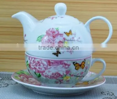 2015 Newly Item One Person New Bone China Coffee Pot and Cup photo-3