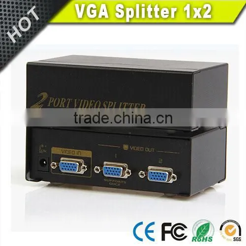 2-port VGA Splitter 1 PC To 2 Monitors VGA SVGA XGA LCD Video Splitter Box photo-3