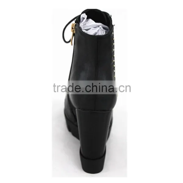Winter Wedge Cheap Sheepskin Boots With Neoprene photo-3