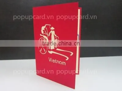 Viet Nam Girl and Pedicab Greeting Pop up Card photo-3