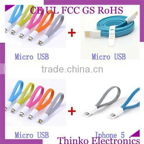 Colorful Flat Data Cable for All Kinds of Android Smart Phones