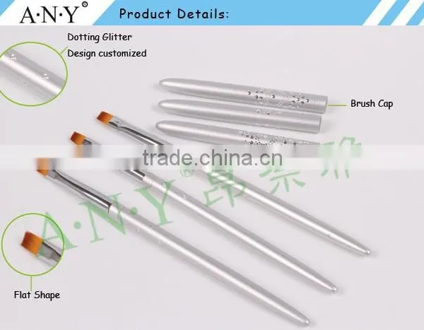 ANY Nail Art Crystal UV Gel Builder Using Metal Handle Flat Nail Brush UV Gel Beauty photo-2