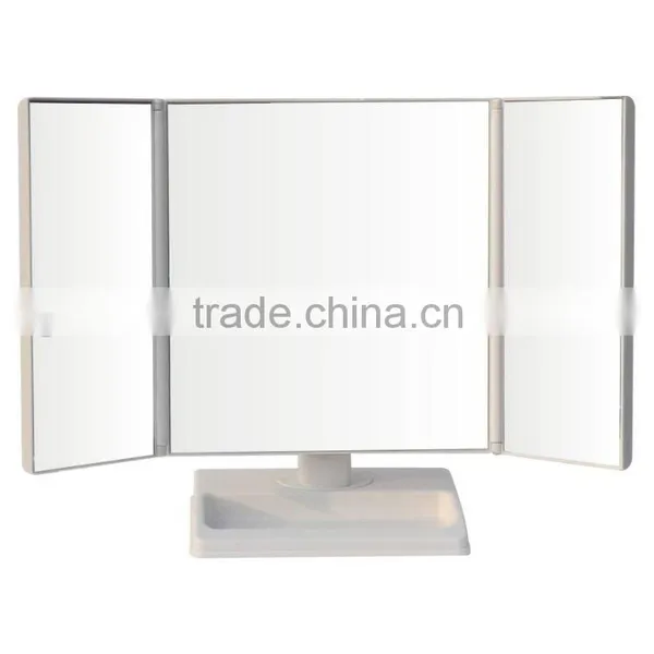 Plastic Folding Three-side Desk Mirror