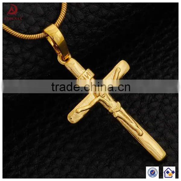 ATHENAA Cheap Jesus Cross Pendant for Jewelry Making, 18k Gold Color Jewelry /Keep Color 1 Year photo-3