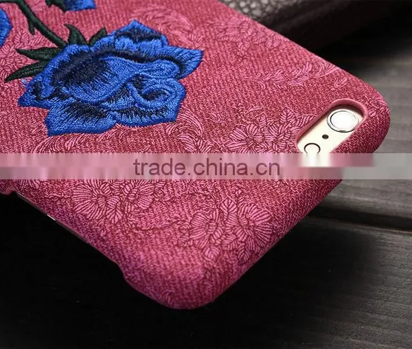 Embroidery 3D Rose Protector Back Cover Case for IPhone 6S Plus photo-3