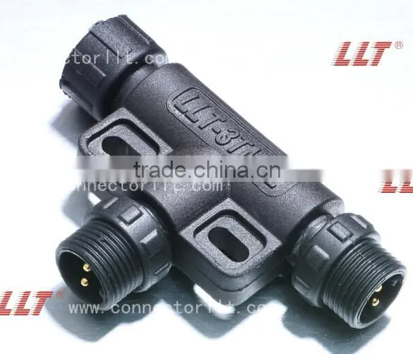 LLT Easy Installable M12 Series T Connector Outdoor Lighting Electrical Tee Connector photo-3