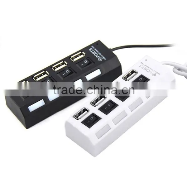 NEW Arrival High Speed USB Hub 4 Ports LED USB 2.0 Hub 480 Mbps Hub USB On/Off Switch For Computer Peripheral Accessorie photo-3
