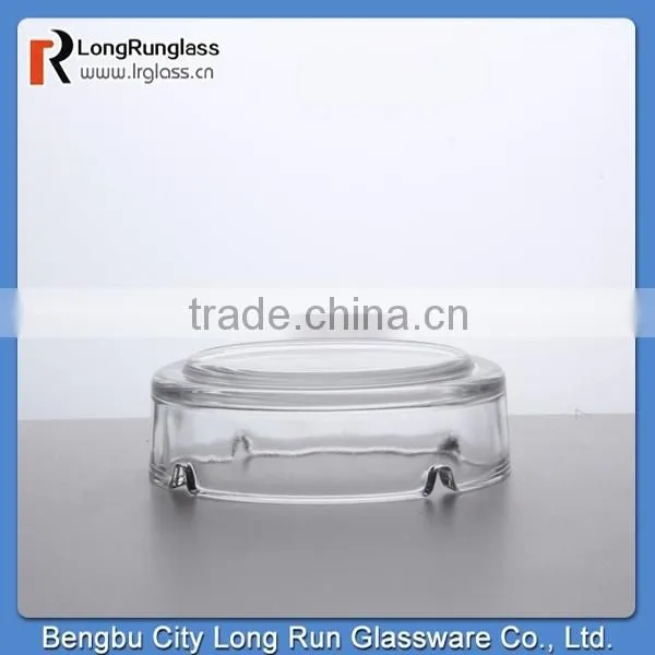LongRun Wholesale 4'' Plain Design Round Glass Ashtray in Clear photo-2