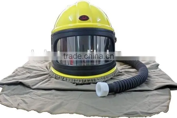 Sand blaster helmet with pvc view