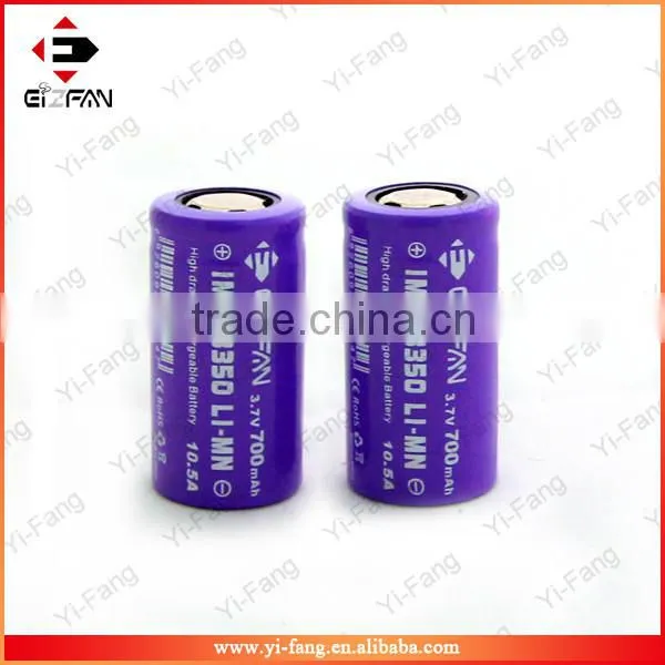 New Purple EFAN High Drain IMR 10.5A 18350 700mah 3.7v LiMn Battery Flat Top(1pc) photo-3