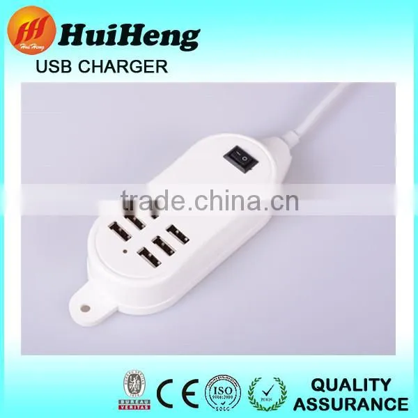 Factory Price 5A 6 Port Usb Desktop Adapter Universal Travel Adapter With Usb Charger