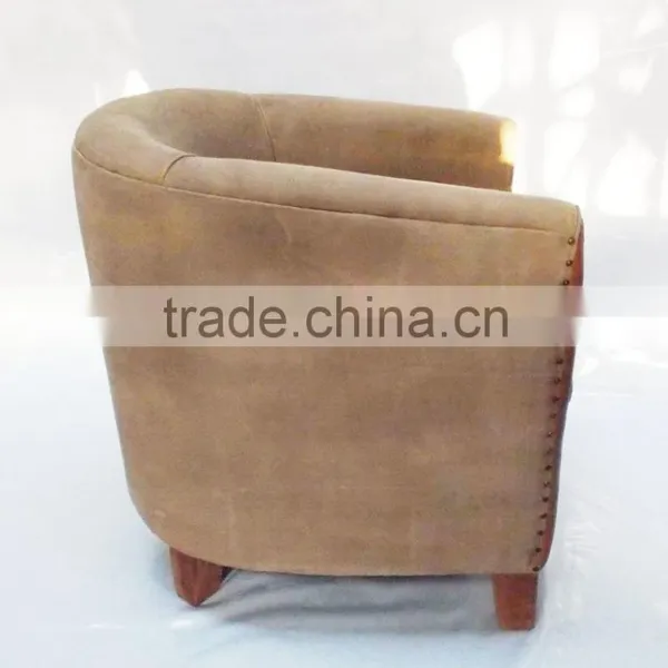 LEATHER CANVAS SINGLE SEATER SOFA, photo-3