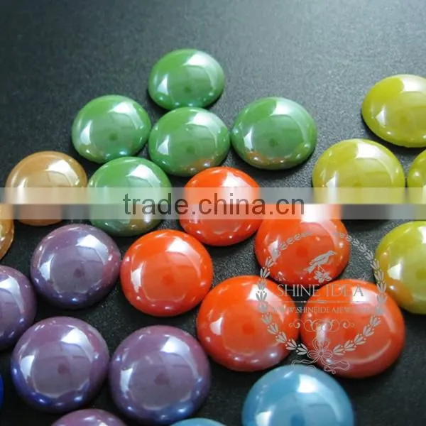 11.7mm Round Champagne,light Blue,deep Blue,yellow,green,orange,purple Ceramic Cabochon Jewelry Findings for Ring 4110125 photo-5