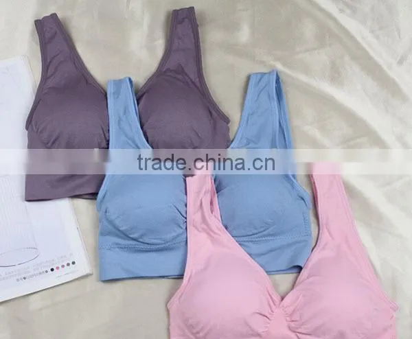 2015 Seamless Mutiple Colors Comfortable Yoga /sports Bra With Padding 1 Set (3pcs) photo-3