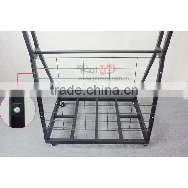 Floor-standing Customized Movable Metal Carpet Display Rack photo-3