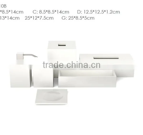 White Marble Bathroom Accessories Set Bathroom Accessory photo-4