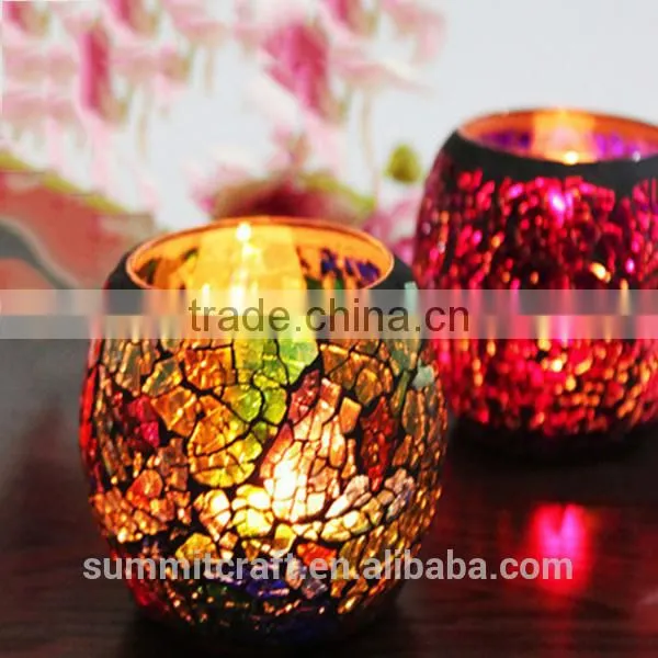 Modern Mini Colourful Glass Mosaic Candle Jar photo-6