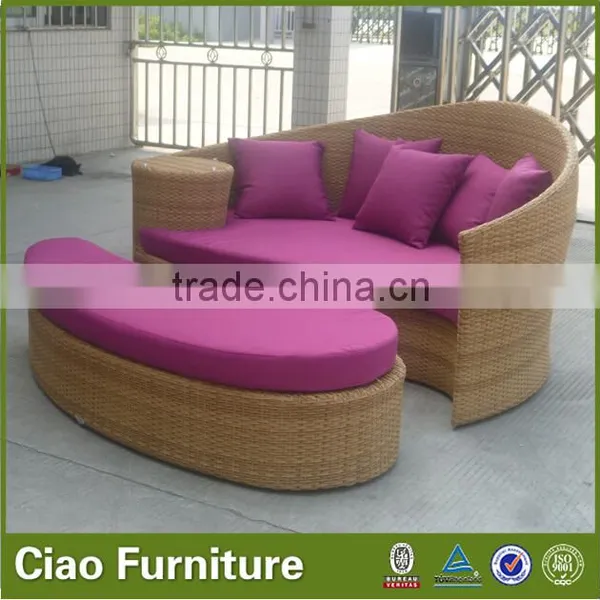 Bali Outdoor Sun Bed Rattan Round Sunbed Wicker Furniture photo-6