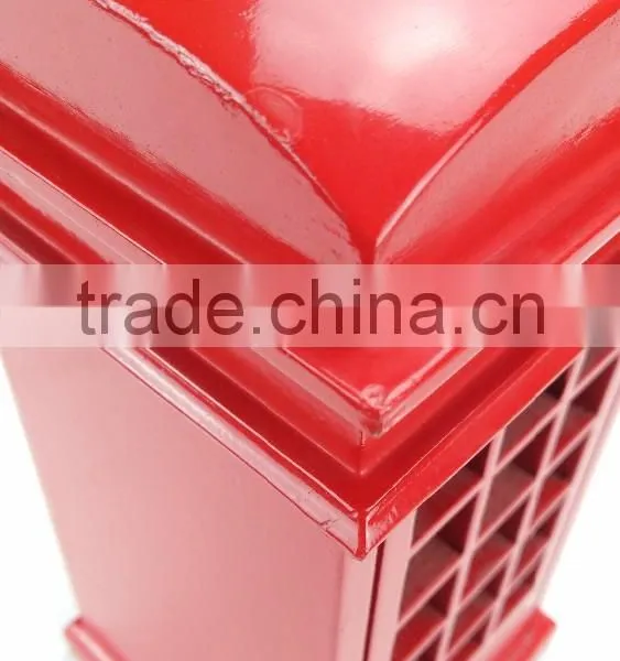 Red Big Telephone Booth Fashion Decor Wooden Money Saving Box photo-3