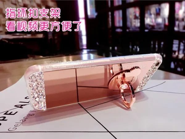 Mirror Surface Silicone Cell Phone Cover Case Diamond Mobile Phone Cases for IPhone7/7Plus/6/6s/6plus/6splus Soft Case photo-3