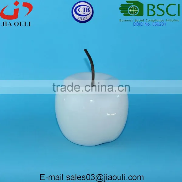 BSCI Audit Factory Decorative Ceramic Apple, Ceramic White Apple Decorative Fruit photo-2