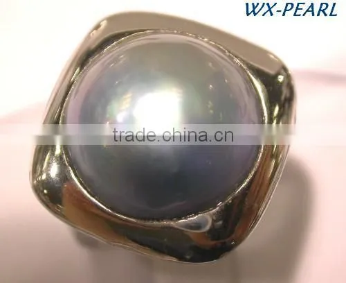 Latest Pearl Ring Design With Diamond Rings Tahitian Pearl Ring photo-2