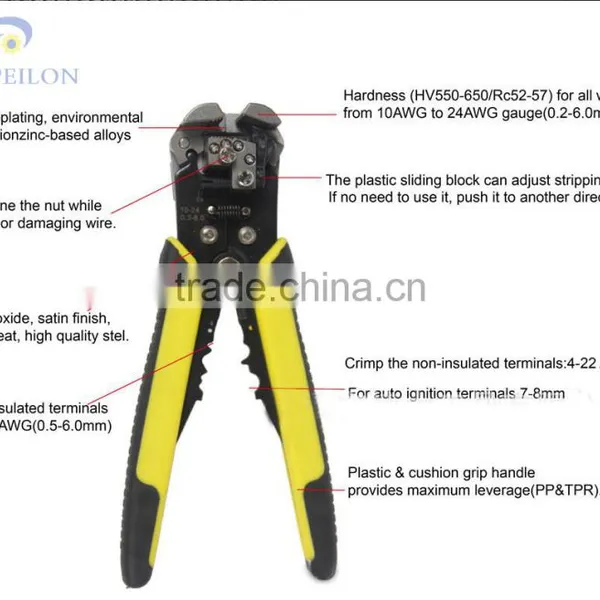 Heavy Duty Automatic Wire Pliers Cable Wire Pliers Electric Wire Stripper photo-4