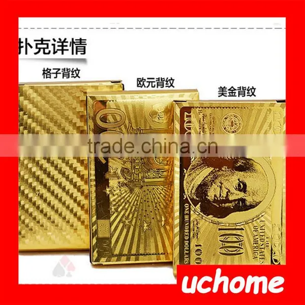 UCHOME Top Selling Best Price Practical Artistic Gold Foil Plated Poker Playing Card Wooden Box photo-5