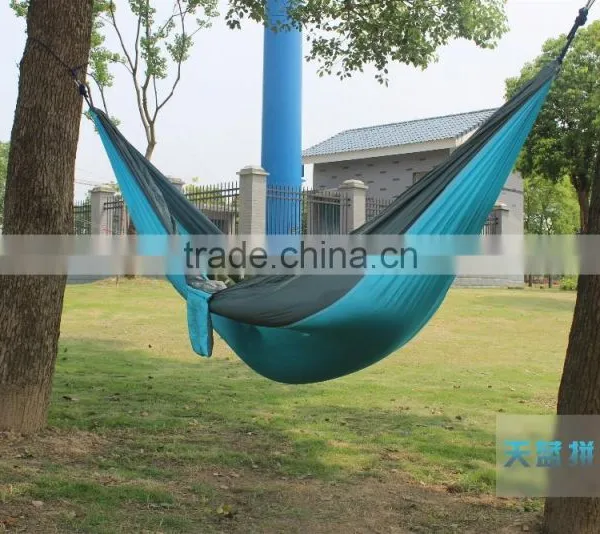 2017 Amazon Hot Sale Parachute Nylon Fabric Double Hammock- Portable Camping Hammock With Free Straps and Carabiners photo-3