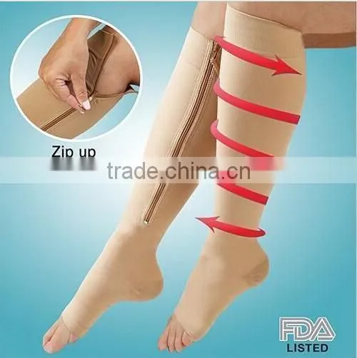 Hot TV Sales Production Compression Zip Sock photo-6